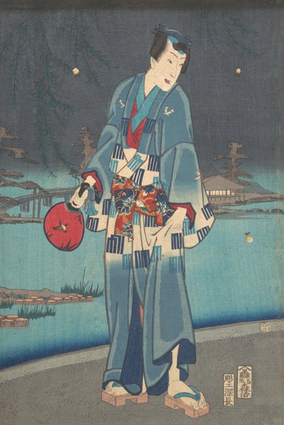 Moderne Genji - Vuurvliegjes kijken Imayo genji shiken hotaru asobi door Toyohara Kunichika