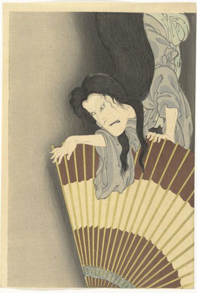 Samoerai Aoyama en het spook Okiku door Toyohara Kunichika