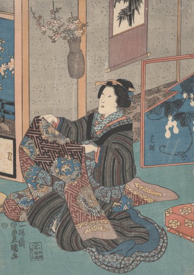 Dame met een Obi door Utagawa Toyokuni
