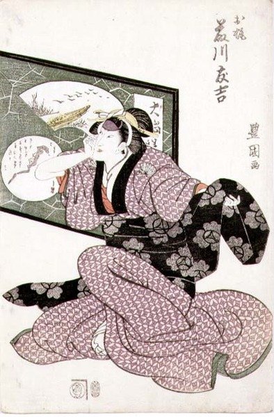 De acteur Fujikawa Tomokichi II als O-Kaji, uitgegeven ca. 1811 door Utagawa Toyokuni
