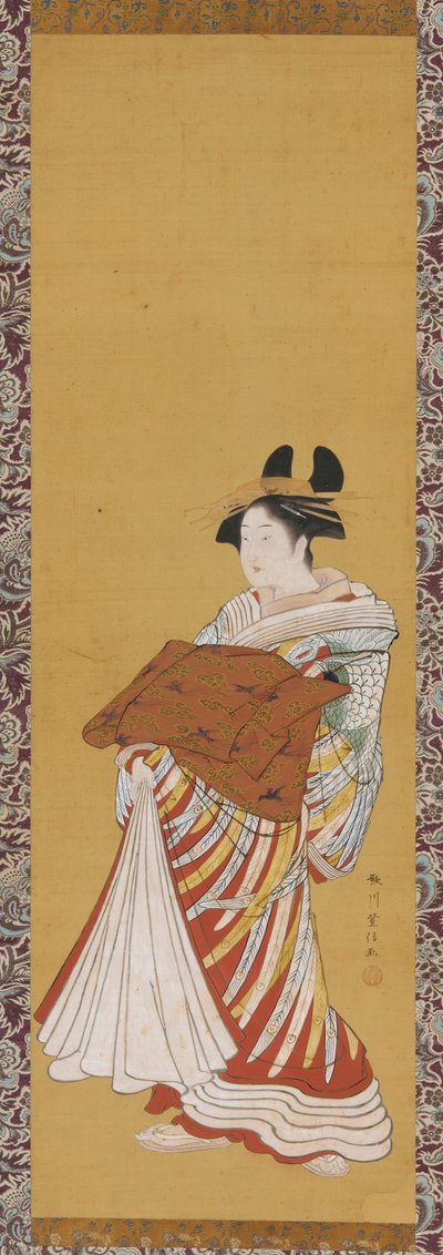 Yujo op parade door Toyonobu Utagawa