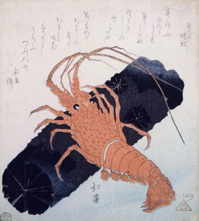 Langoustine met een blok houtskool, c.1830 door Toyota Hokkei
