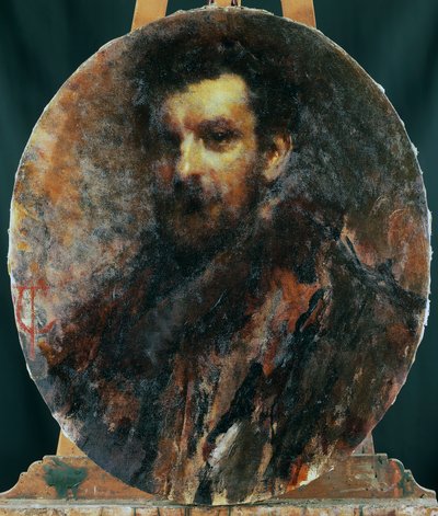 Portret van Cletto Arrighi, pseudoniem van Carlo Righetti door Tranquillo Cremona