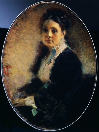 Portret van mevrouw Deschamps door Tranquillo Cremona