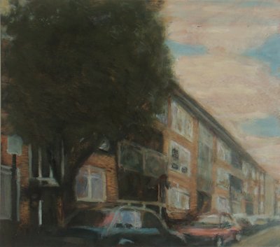 Een plek om te wonen 4, 2010 (olieverf op multiplex) door Trevor Burgess
