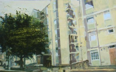 Een plek om te wonen 7, 2011 (olieverf op multiplex) door Trevor Burgess