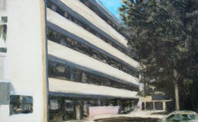 Een plek om te wonen 9, 2011 (olieverf op multiplex) door Trevor Burgess