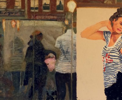 Modellen voor het leven, 2019 (olieverf op board) door Trevor Burgess
