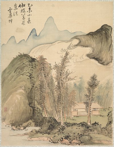 Hut tussen de bomen door Tsubaki Chinzan