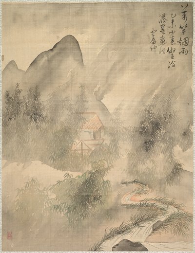 Tienduizend bamboes in de mist en regen door Tsubaki Chinzan