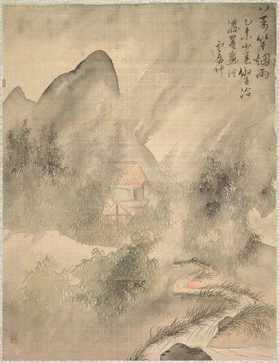 Tienduizend bamboes in de mist en regen door Tsubaki Chinzan