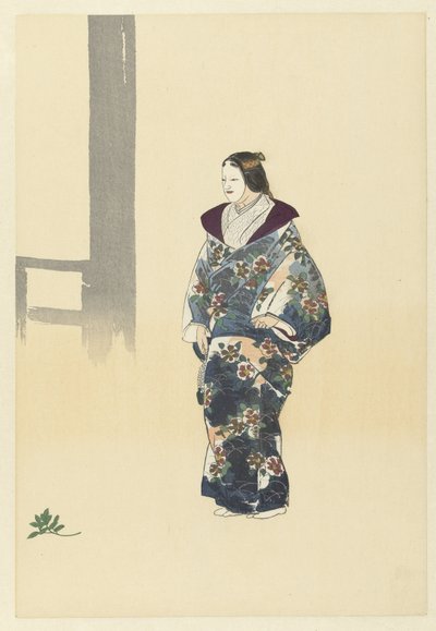 Acteur in het Noh theaterstuk Tomonaga door Tsukioka Kogyo