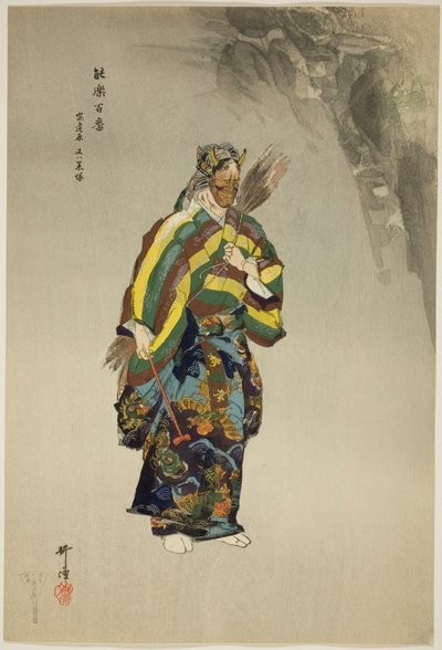 Adachiga Hara, uit de serie "Honderd No Dramas (Nogaku hyakuban)". door Tsukioka Kogyo