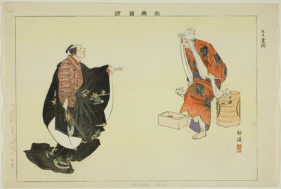 Kanaoka (Kyogen), uit de serie "Afbeeldingen van No Voorstellingen (Nogaku Zue)" door Tsukioka Kogyo