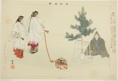 Matsukaze, uit de serie "Afbeeldingen van No-voorstellingen (Nogaku Zue)" door Tsukioka Kogyo