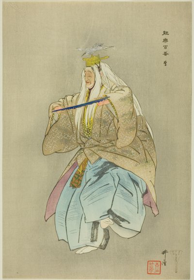 Sagi, uit de serie "One Hundred No Dramas (Nogaku hyakuban)". door Tsukioka Kogyo