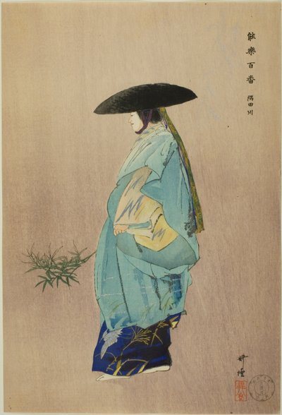 Sumidagawa, uit de serie "Honderd No Dramas (Nogaku hyakuban)". door Tsukioka Kogyo