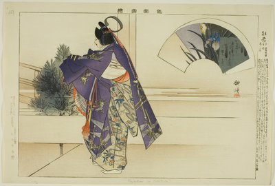 Tojaku (of Kakitsuta), uit de serie "Afbeeldingen van No-uitvoeringen (Nogaku Zue)" door Tsukioka Kogyo