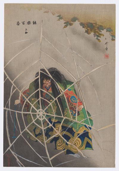 Tsuchigumo, uit Prenten van Honderd Noh Spelen (Nōgaku hyakuban) door Tsukioka Kogyo