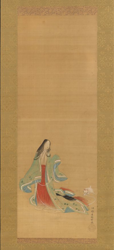 De Derde Prinses met haar Kat, uit de Nieuwe Kruiden I Wakana I door Tsukioka Masanobu