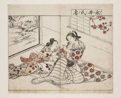 Vrouw van Nagai (kleur houtsnede) door Tsukioka Settei