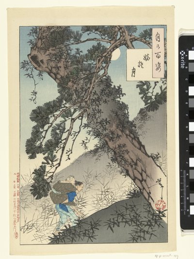 Maan en de achtergelaten oude vrouw door Tsukioka Yoshitoshi