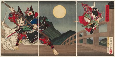 Yoshitsune en Benkei bij de Gojō Brug door Tsukioka Yoshitoshi