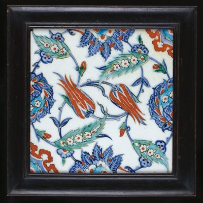 Een Iznik aardewerk tegel, c.1580 door Turkish School