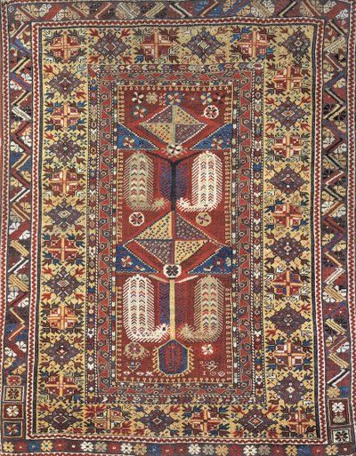 Close-up van een Melas gebedskleed, Anatolië, Turkije door Turkish School