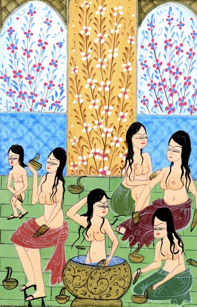 Uitzicht binnen een Vrouwen Hamam door Turkish School