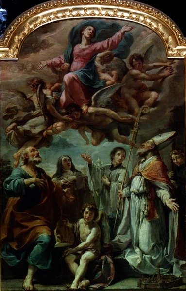 Madonna in Glorie met Heiligen door Ubaldo Gandolfi