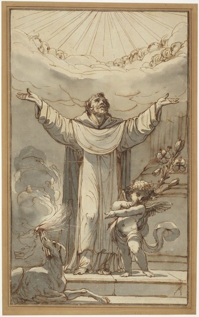Sint-Dominicus in gebed door Ubaldo Gandolfi