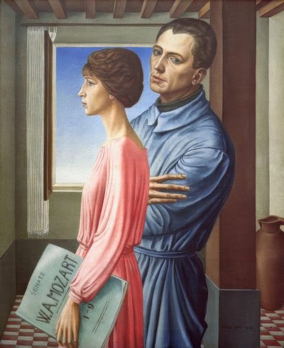 Portret van de schilder met zijn vrouw door Ubaldo Oppi