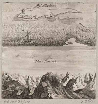 De berg Ararat en het eiland "Tzetzen" door Ubekendt