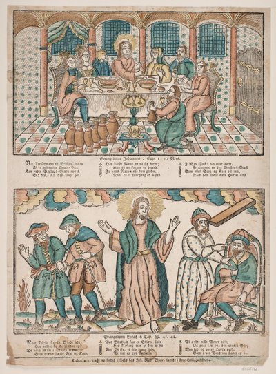 De bruiloft in Kana en Christus door Ubekendt