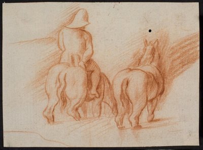 Paarden en ruiter uit "De verloren zoon" door Ubekendt