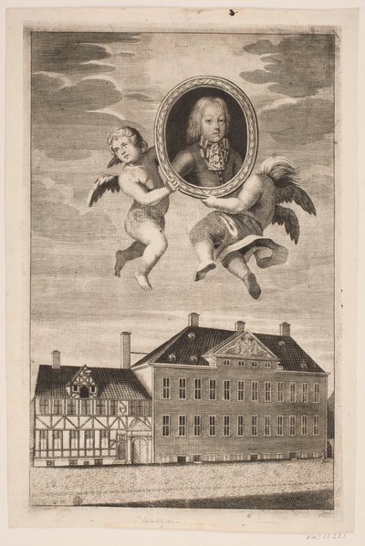Medaille met portret van een jongen van de Plessenske familie. Momenteel een vakwerkhuis en een paleis door Ubekendt