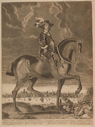 Oliver Cromwell te Paard door Ubekendt