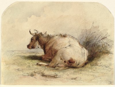 Zittende koe door Ubekendt KKSgb7508 KKSgb7512