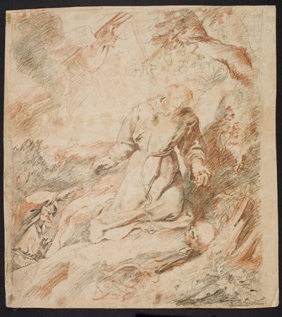 De stigmatisatie van de heilige Franciscus door Ubekendt efter Peter Paul Rubens