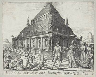 De acht wonderen van de wereld door Ubekendt efter Philips Galle efter Maarten van Heemskerck