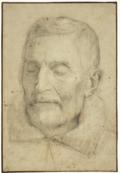 Portret van een man met gesloten ogen door Ubekendt italiensk