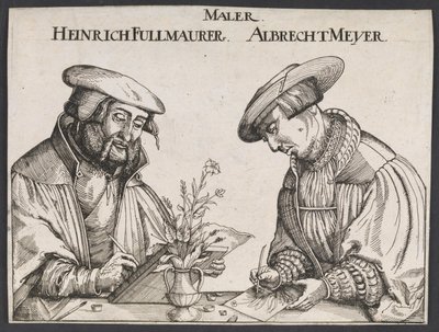 Portret van Heinrich Füllmaurer en Albrecht Meyer door Ubekendt tysk 1500 tallet