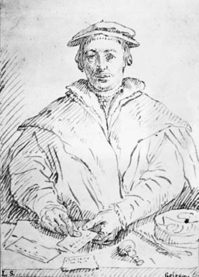 Portret van de koopman Deryck Tybis door Ubekendt tysk slutningen af 1600 tallet eller begyndelsen af 1700 tallet