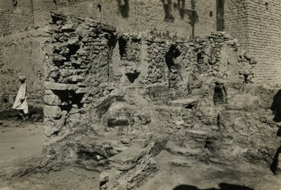 Ruïnes van de kerk in het klooster van St Simeon, Aswan, Egypte, foto door Ugo Monneret de Villard door Ugo Monneret de Villard