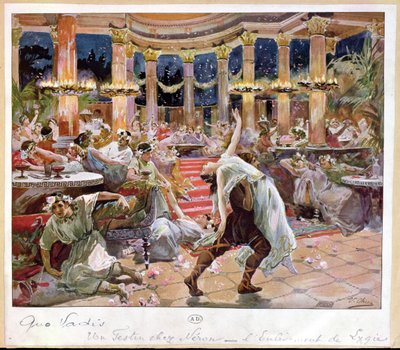 Een Banket in het Paleis van Nero, illustratie uit 