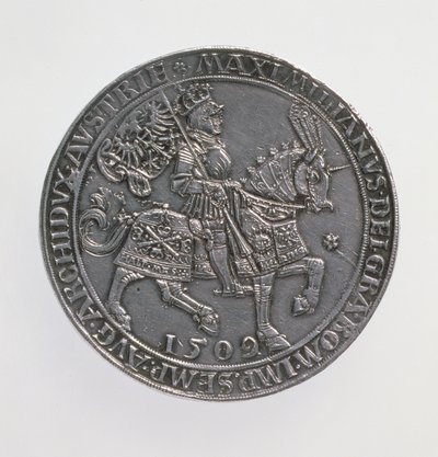 Kroningsdoppelguildiner (dubbele-gulden) van Keizer Maximiliaan I (1493-1519), Antwerpen Munt, heruitgave van een munt uit 1509, 1517 (voorzijde) door Ulrich Ursentaler