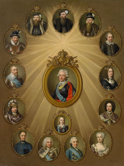 De Gustavian Familie, ca. 1785 door Ulrika Fredrika Pasch