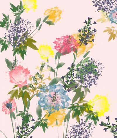 Kleurrijke bloemen in aquarel door Uma Gokhale