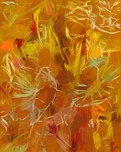 Gouden botanisch abstract door Uma Gokhale